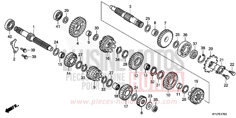 BOITE DE VITESSES de CBR250R ABS PEARL SPENCER BLUE (PB308) de 2011